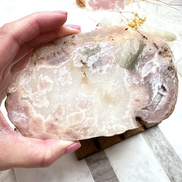 Beautiful Pink Amethyst with Flower Agate Slab - Picture 3 of 6